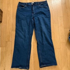 Abercrombie & Fitch Dark Blue Mid-Rise 90s Straight Leg